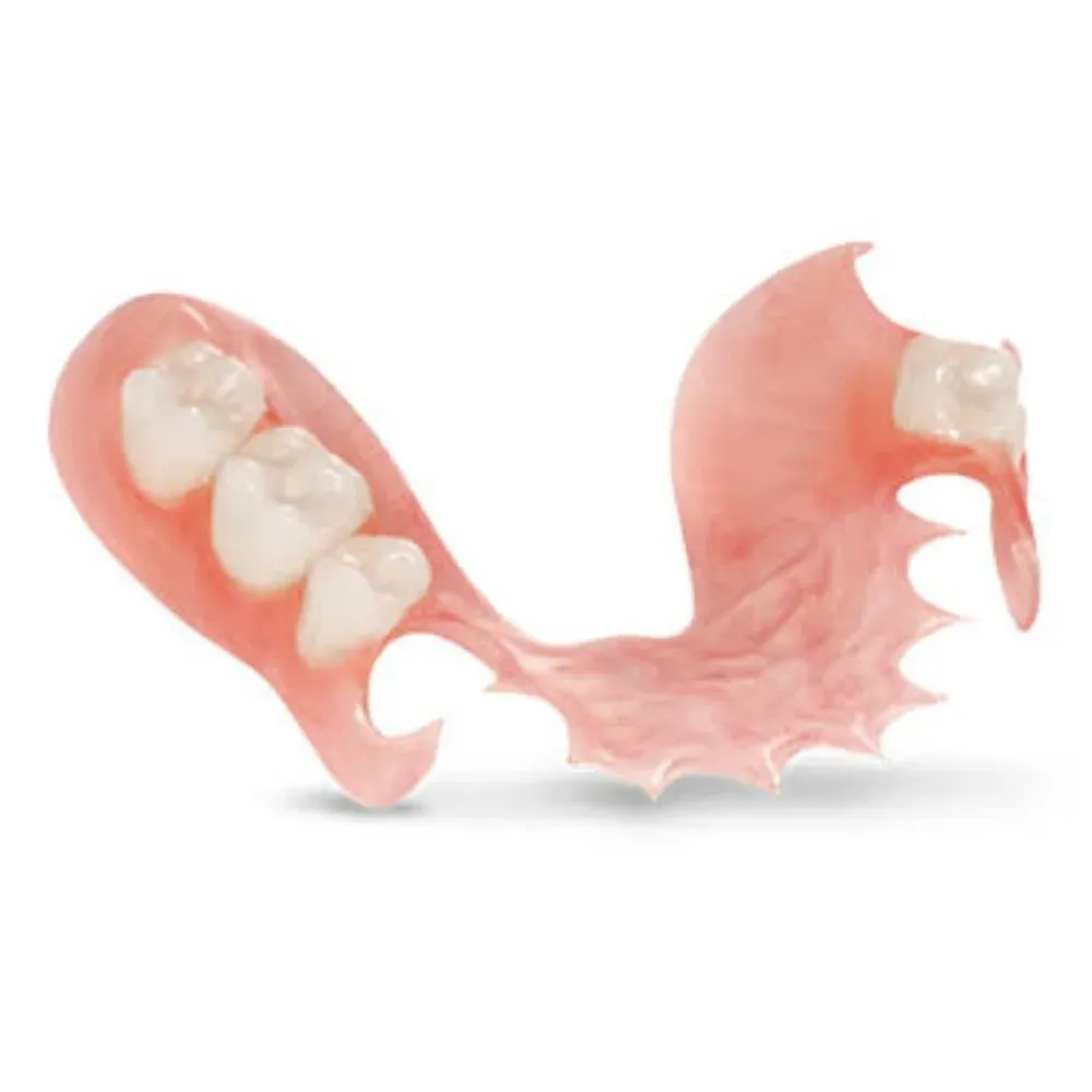 Printed flexible partial with tissue-toned clasps