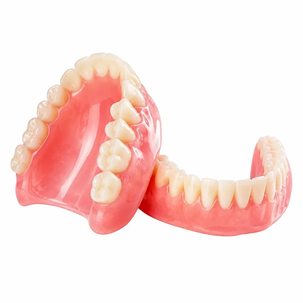 CAD-designed complete denture on the articulated model