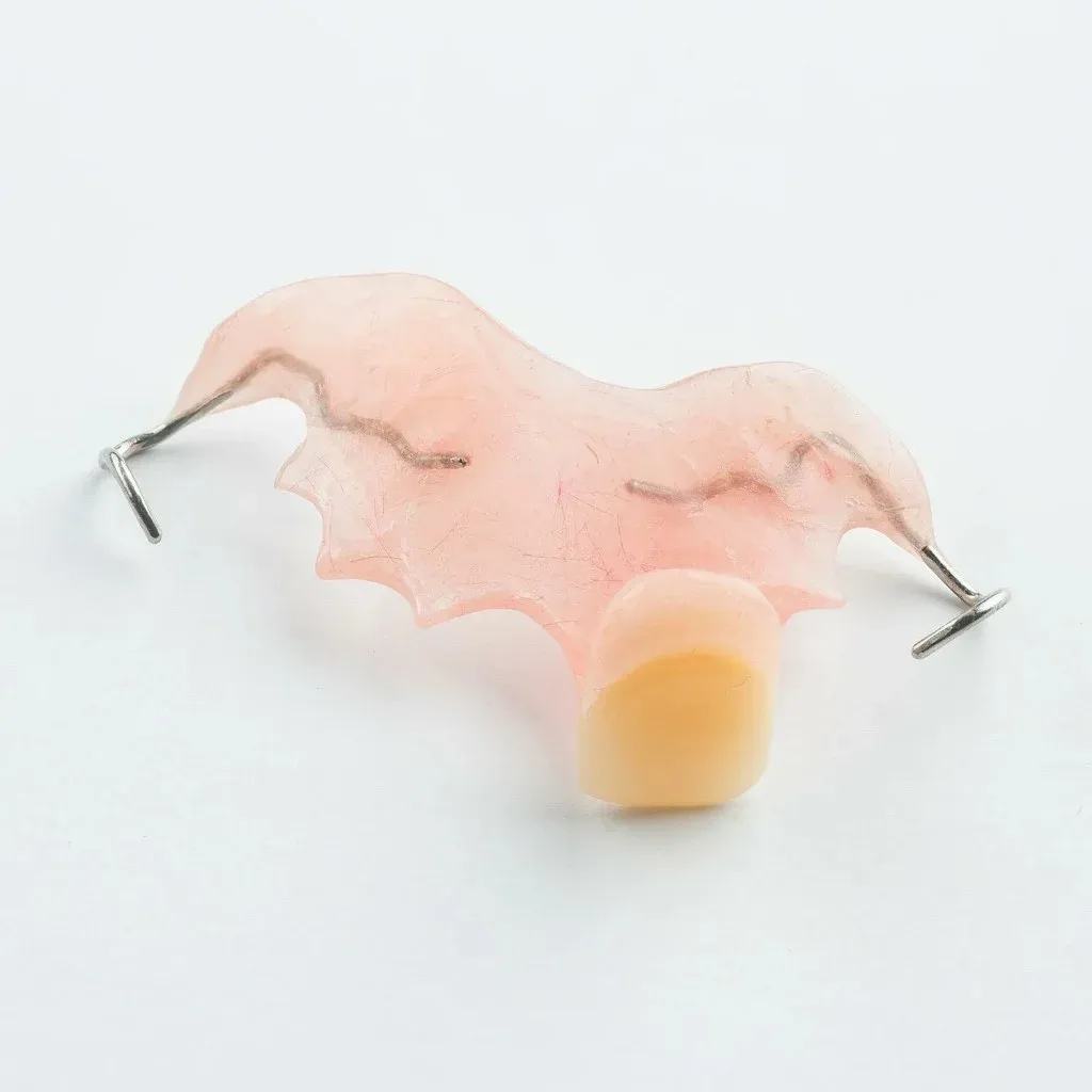 A single-tooth anterior flipper seated on the master model